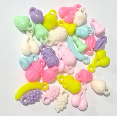 Pingente Frutinhas Coloridas Pacotes com 50 Unidades Variada