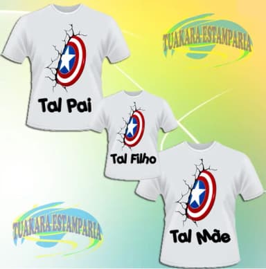 Kit 3 Camisetas - Capitão América