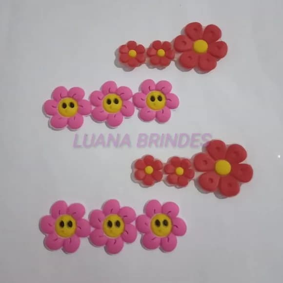 Apliques Emborrachado de Flores - pct c/10 unidades