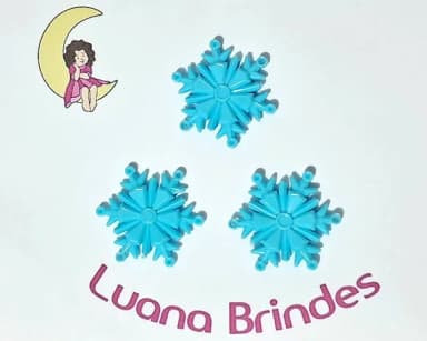 Floco de Neve Azul Fosco em Acrílico 4 cm Pcts 20 Peças