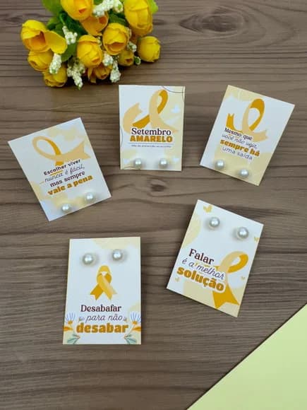 Tag para Brinco Setembro Amarelo - Não Acompanha Brinco
