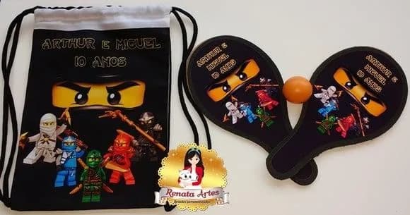 Ninjago - Mochila Ping Pong Tema Ninjago Preto