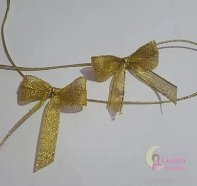 Lacinhos Dourados para Lembrancinhas - 5cm - pct c/8 unid