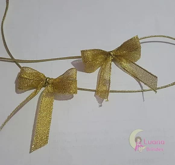 Lacinhos Dourados para Lembrancinhas - 5cm - pct c/8 unid