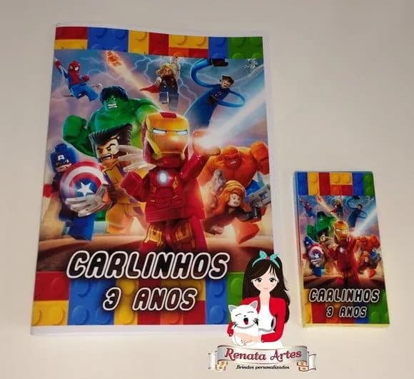Revista para Colorir com Giz Lego Marvel Heróis