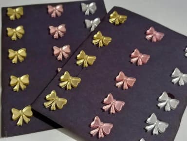Mini Apliques Laços Acrílico Espelhado - 2 Cartela
