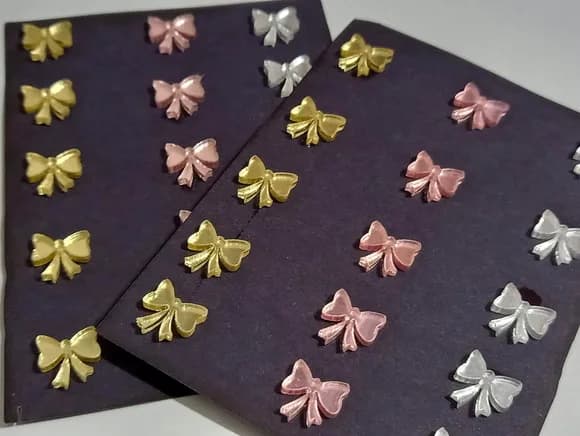 Mini Apliques Laços Acrílico Espelhado - 2 Cartela