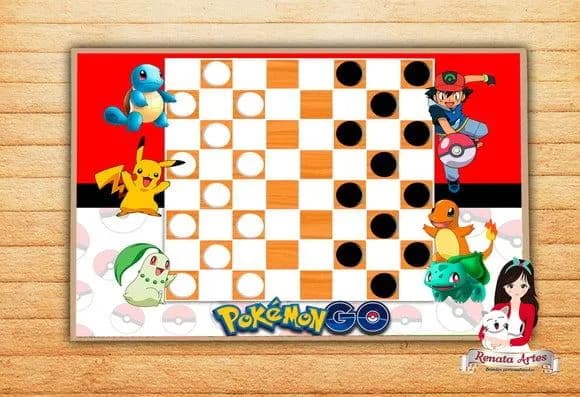 Jogo de Damas Personalizado Pokémon