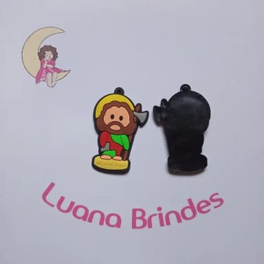 Pingente São Judas de Borracha 5cm Pct 5 Unidades