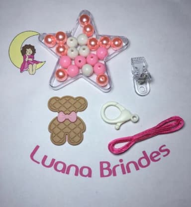 Kit Prendedor de Chupeta Mini Ursinho 1 Kit.