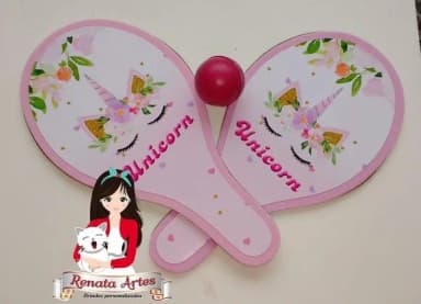Raquetes de Ping Pong Personalizadas Tema Unicórnio 2