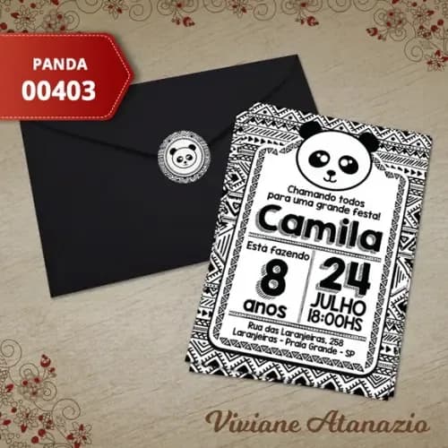 Convite Panda - 00403
