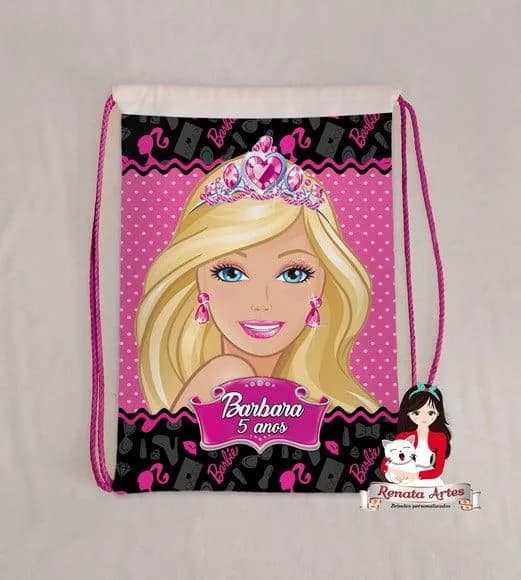 Mochila de Tecido Personalizada Barbie Nova