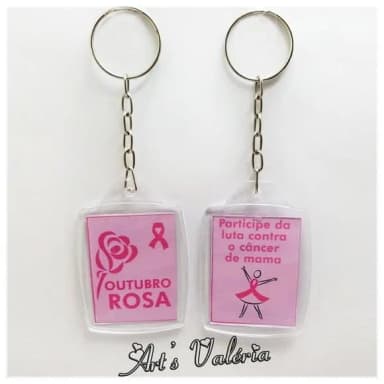 Chaveiro de Acrílico Outubro Rosa