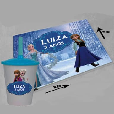 Kit Jogo Americano Sousplat personalizado da Frozen