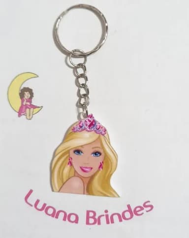 Chaveiro Barbie em Acrilico Uv- 5 Unidades