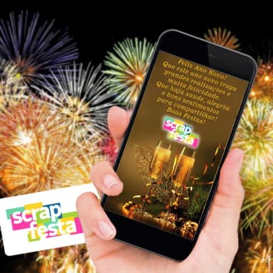Convite Arte Digital Feliz Ano Novo (boas Festas) Sua Logo
