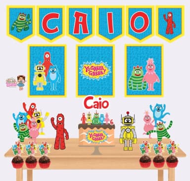 Kit Festa Só Um Bolinho YO GABBA GABBA - Decoração de Festa
