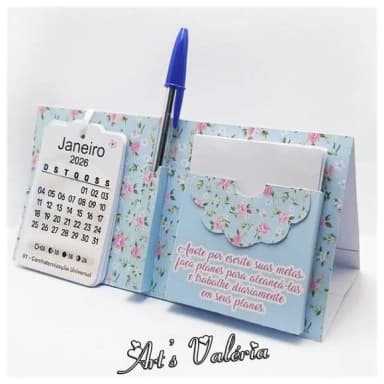 Calendário de Mesa com Rasculho e Caneta