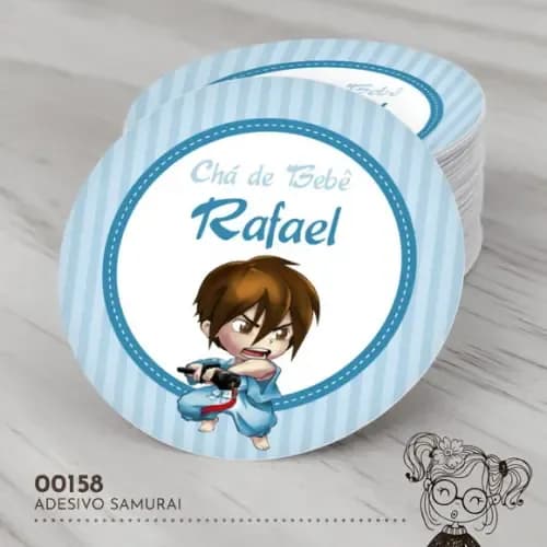 Adesivo Redondo Samurai - 00158