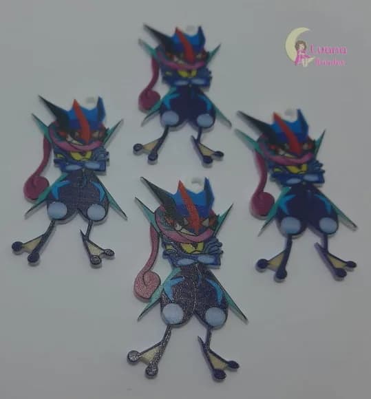 Pingente Pokémon Greninja de acrílico U.V Pct 3 unid
