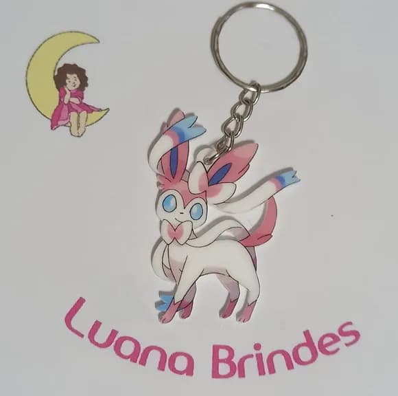 Chaveiro Pokémon Sylveon Pokemon Acrilico Uv- 3 Unidades