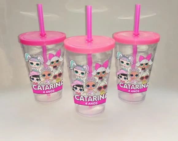 Copo com Canudo 500ml Lol Surprise