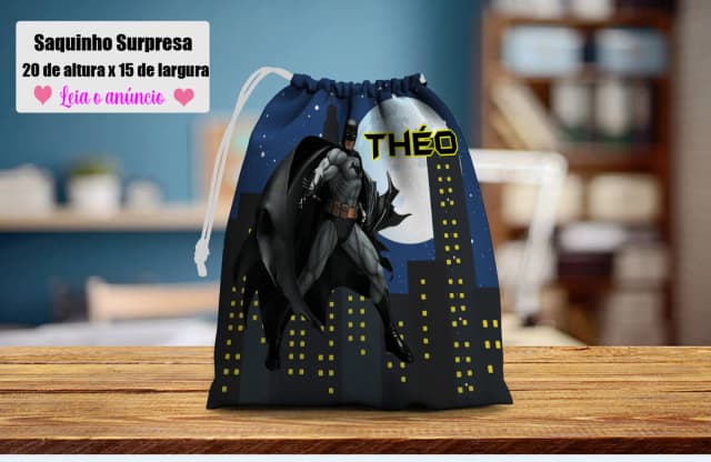 Saquinho Supresa para lembrancinhas do Batman