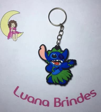 Chaveiro do Stitch Fantasiado Emborrachado Pct C/2 Unidades.