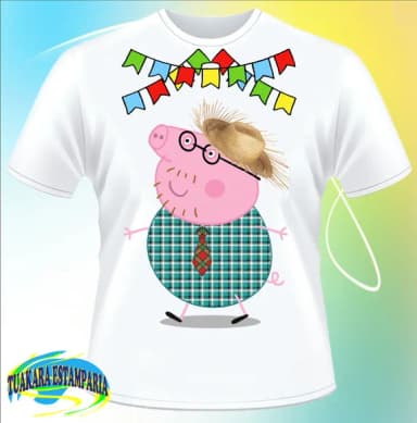 Camiseta Junina 06 Papai Pig