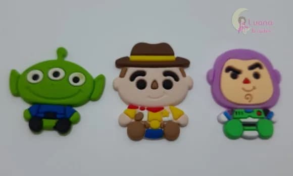 Apliques Personagens Toy Story de borracha - pct c/6 unid
