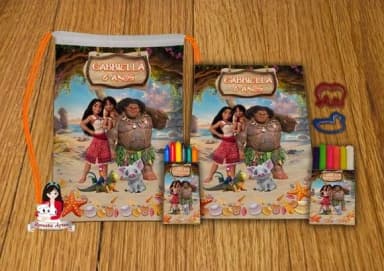 Kit Passatempo Personalizado na Mochila Moana 2