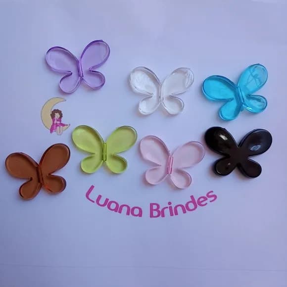 Borboleta Passante Acrilica Colorido 3,8cm Pct 10 Unidades