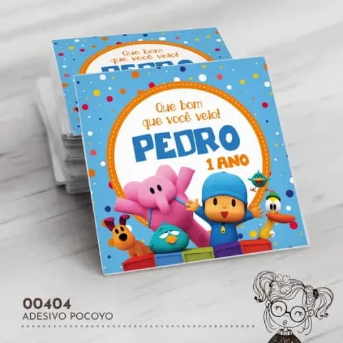 Adesivo Quadrado Pocoyo - 00404