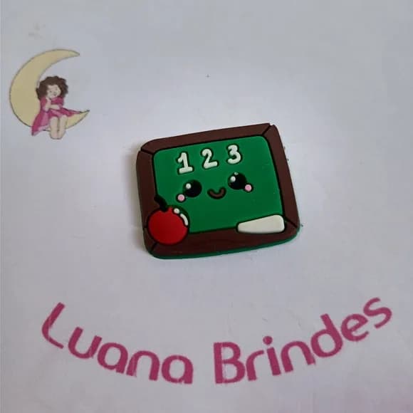 Aplique Escolar Lousa Emborrachado 2,8cm Pct 6 Unidades