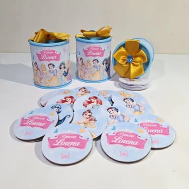 Jogo da Memória em mdf na Tubo Lata - Princesas
