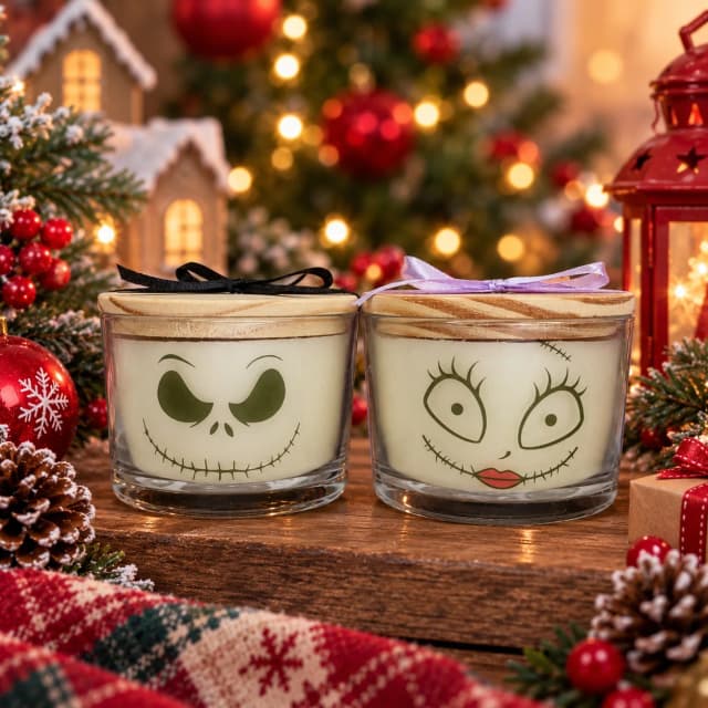 2 Vela Aromática no Copo Personalizada Natal Jack e Sally - O Estranho Mundo de Jack - Trabalhamos com outros temas