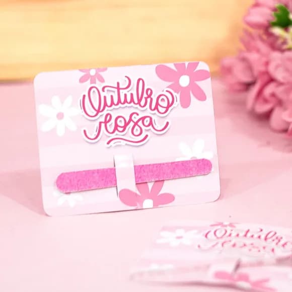 Card com Mini Lixa Outubro Rosa
