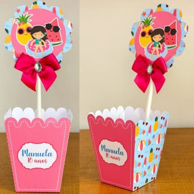 PEGUE E MONTE - Centro de Mesa POOL PARTY MENINA - Decoração de Festa | Lembrancinhas | Aniversário | Personalizados