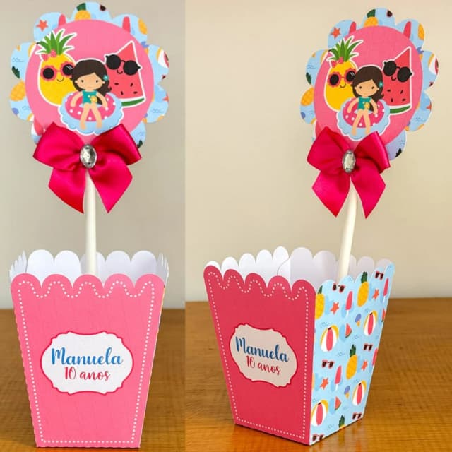 PEGUE E MONTE - Centro de Mesa POOL PARTY MENINA - Decoração de Festa | Lembrancinhas | Aniversário | Personalizados