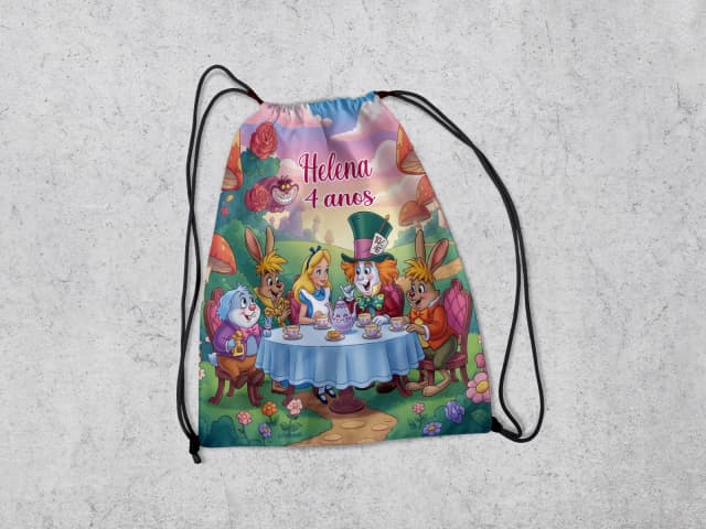 Mochilinha Personalizada da Alice no Pais das Maravilhas