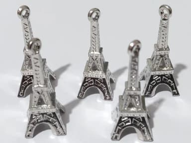 Pingente Torre Eiffel Prata Metal Pacote com 10 Unidades