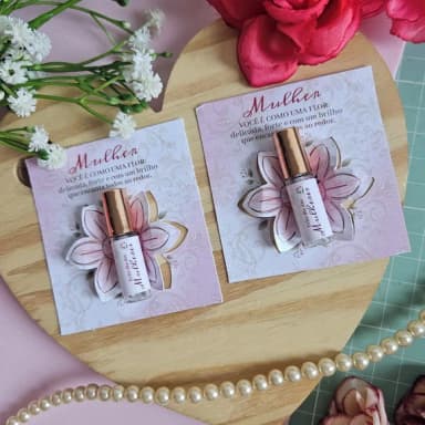Cartão Personalizado com Mini Gloss Dia das Mulheres