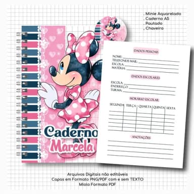 Caderno ou Agenda Personalizada Minnie