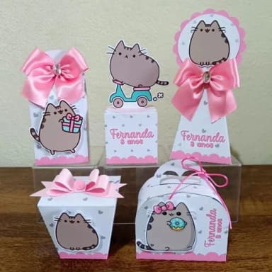 Kit 60 Lembrancinhas Cat Pusheen