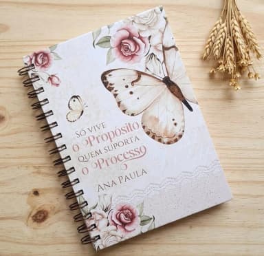 Caderno A5 Borboleta Vintage c/ 100 folhas