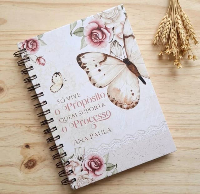 Caderno A5 Borboleta Vintage c/ 100 folhas