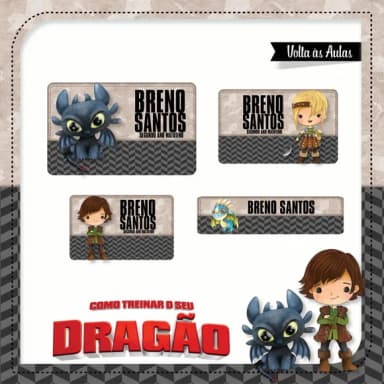 60 Etiquetas Como Treinar Seu Dragão