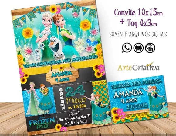 CONVITE DIGITAL C/TAG Frozen Fever