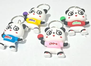 Chaveiro Panda 3d Pacote com 4 Unidades